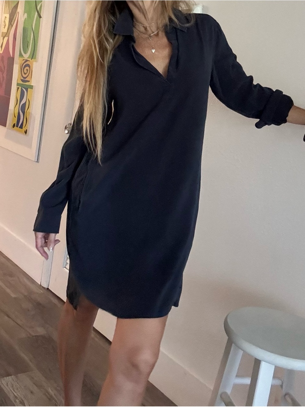 Navy Bella Dahl Navy Mini Shirt Dress